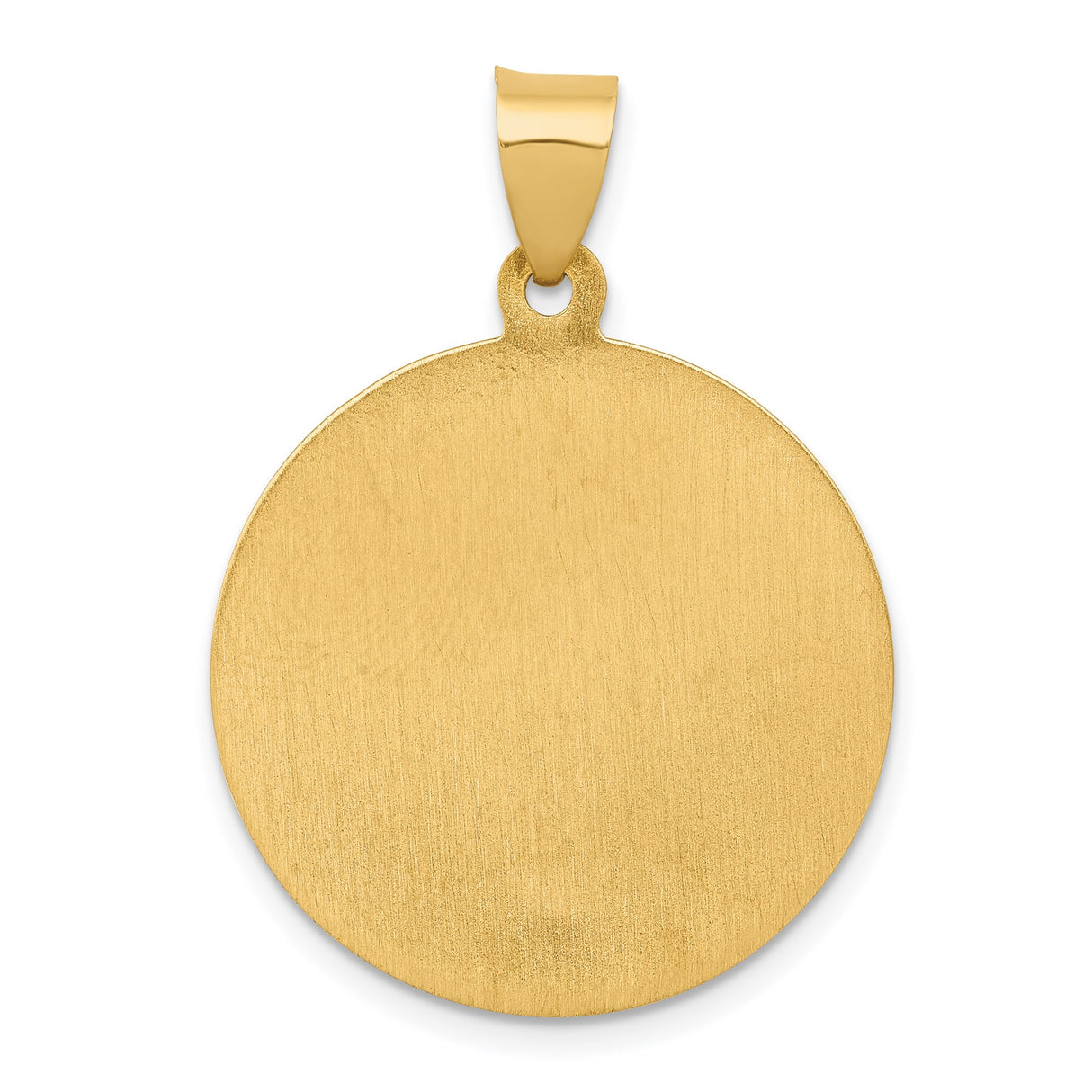 14k Yellow Gold Saint Patrick Pendant Medal with Bishop Staff Engraving, Religious Jewelry