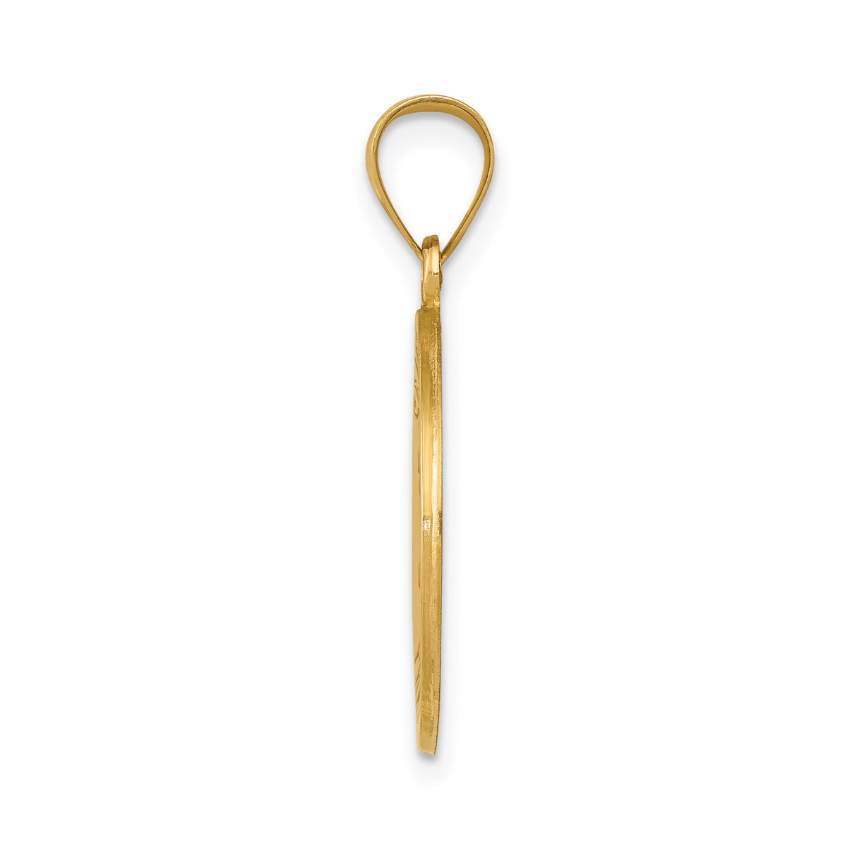 14k Yellow Gold Saint Thomas Pendant, Round Catholic Medal with Prayer Inscription