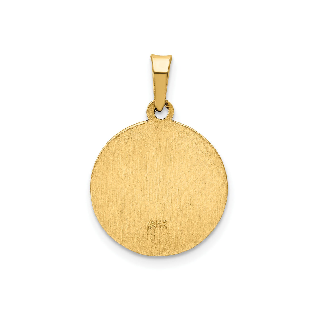 14k Yellow Gold Confirmation Pendant with Raised Cross and Radiant Lines