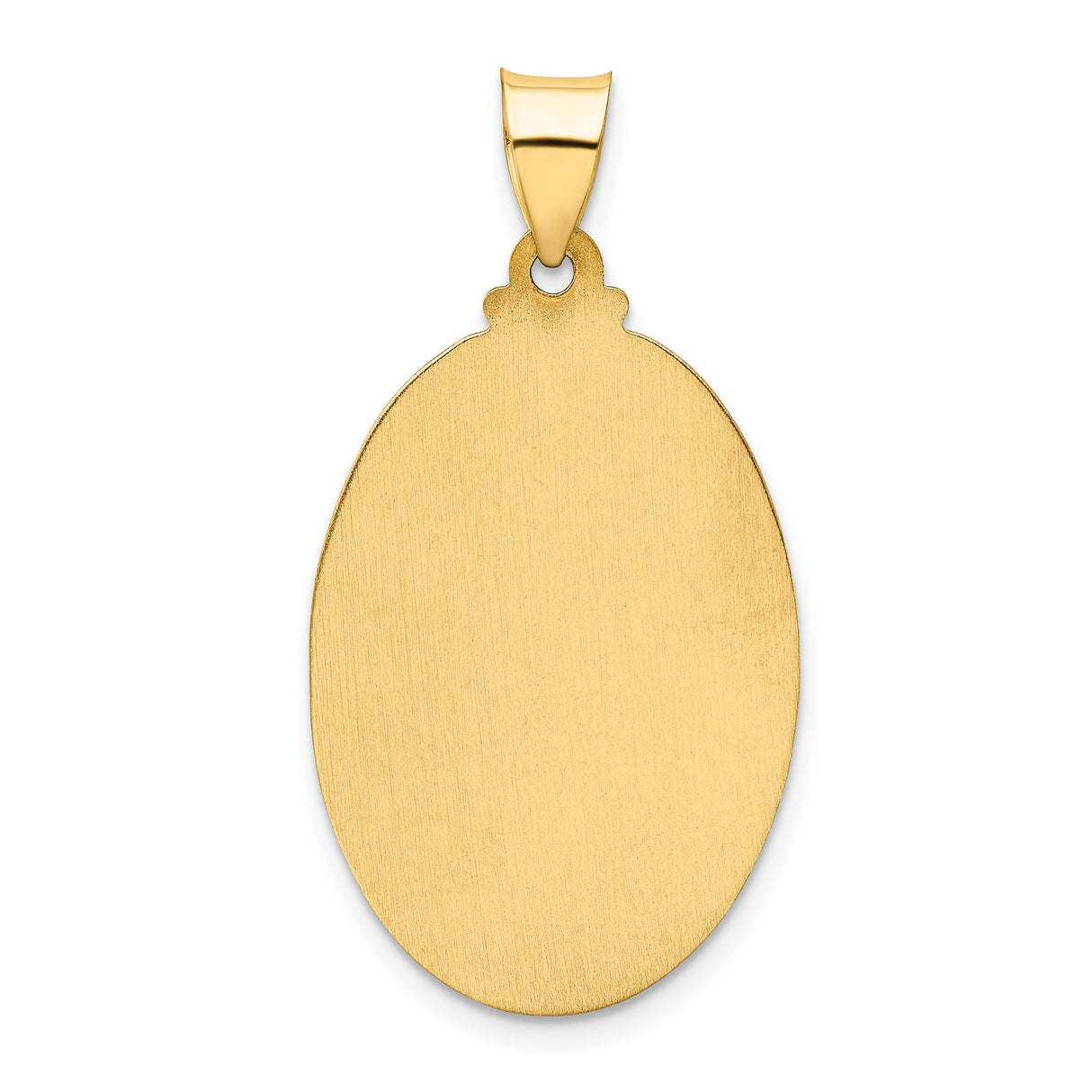 14k Yellow Gold Saint Christopher Oval Medal Pendant with Brushed and Polished Finish