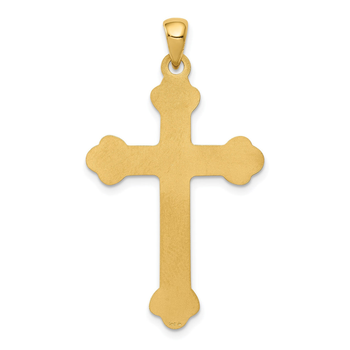 14k Yellow Gold Cross Pendant with Decorative Flared Design, Christian Religious Charm