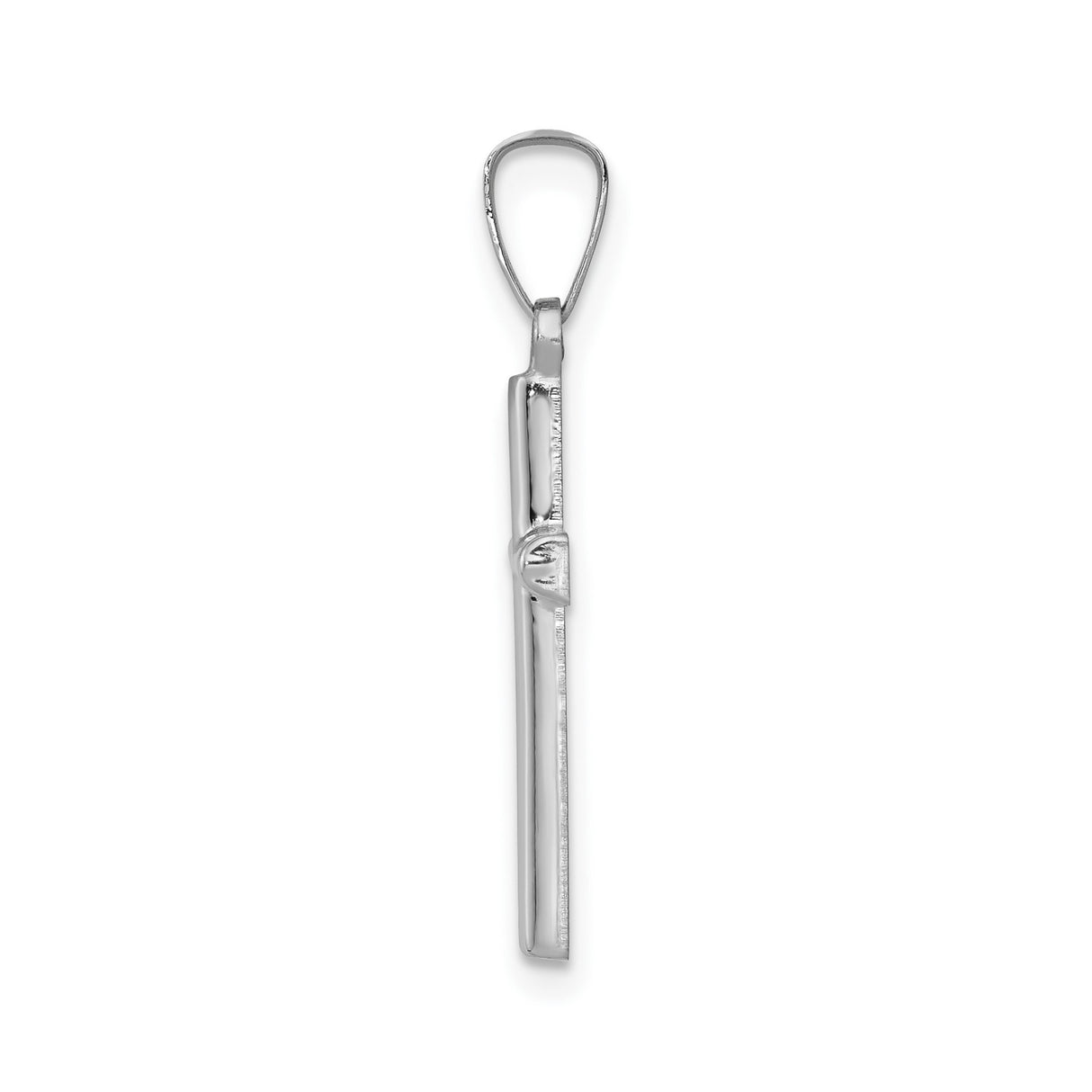 14k White Gold Cross Pendant, Polished Latin Christian Charm, Religious Jewelry for Men or Women