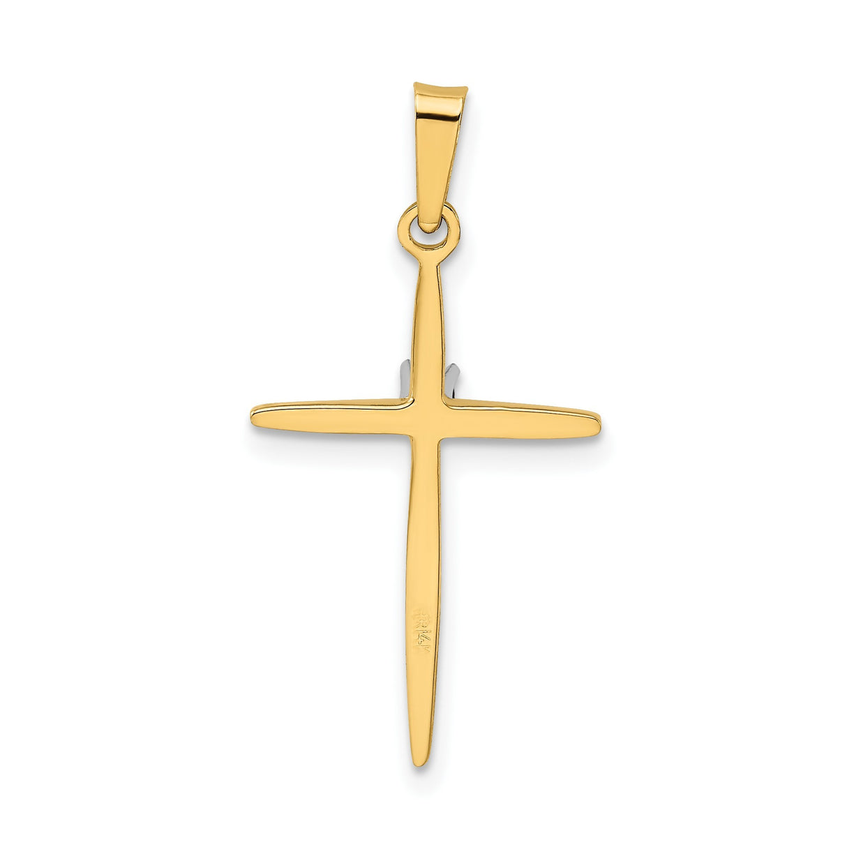14k Yellow Gold Cross Pendant with Diamond Accent, Christian Religious Jewelry for Women