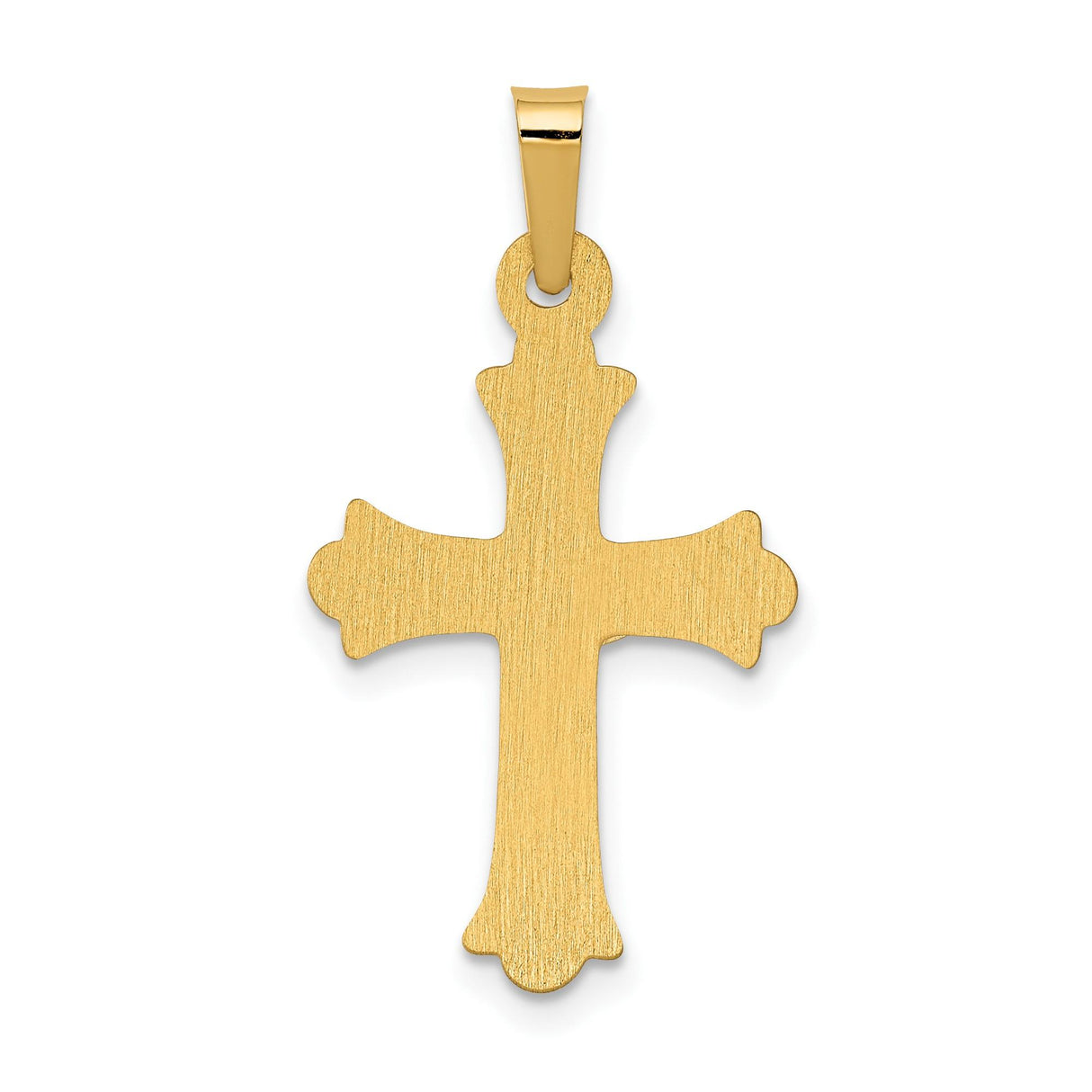 14k Multi-Tone Gold Crucifix Cross Pendant with INRI Fleur de Lis Design for Men and Women