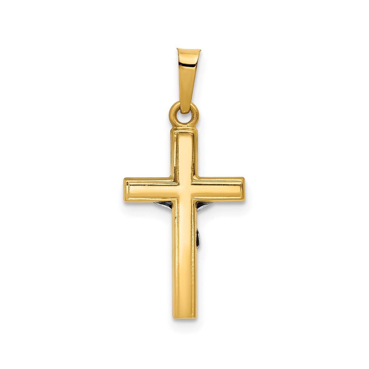 14k Multi-Tone Gold Crucifix Pendant with INRI Latin Cross for Men and Women