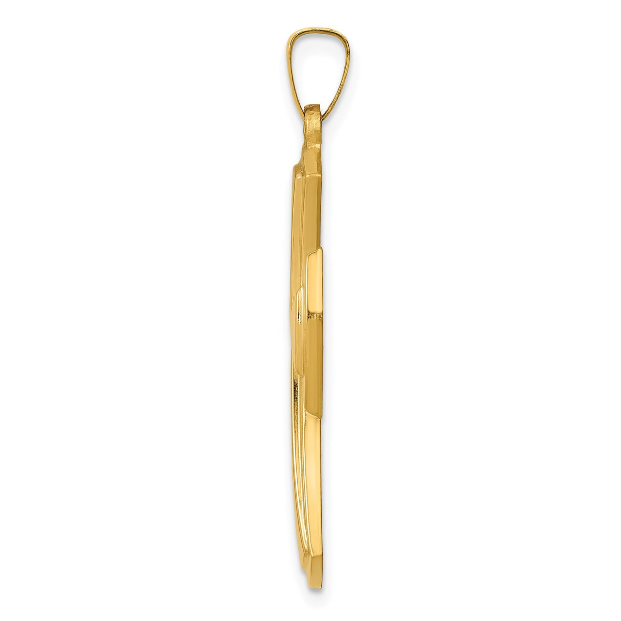 14k Yellow Gold Cross Pendant with Flared Crusader Design, Christian Religious Jewelry for Men and Women