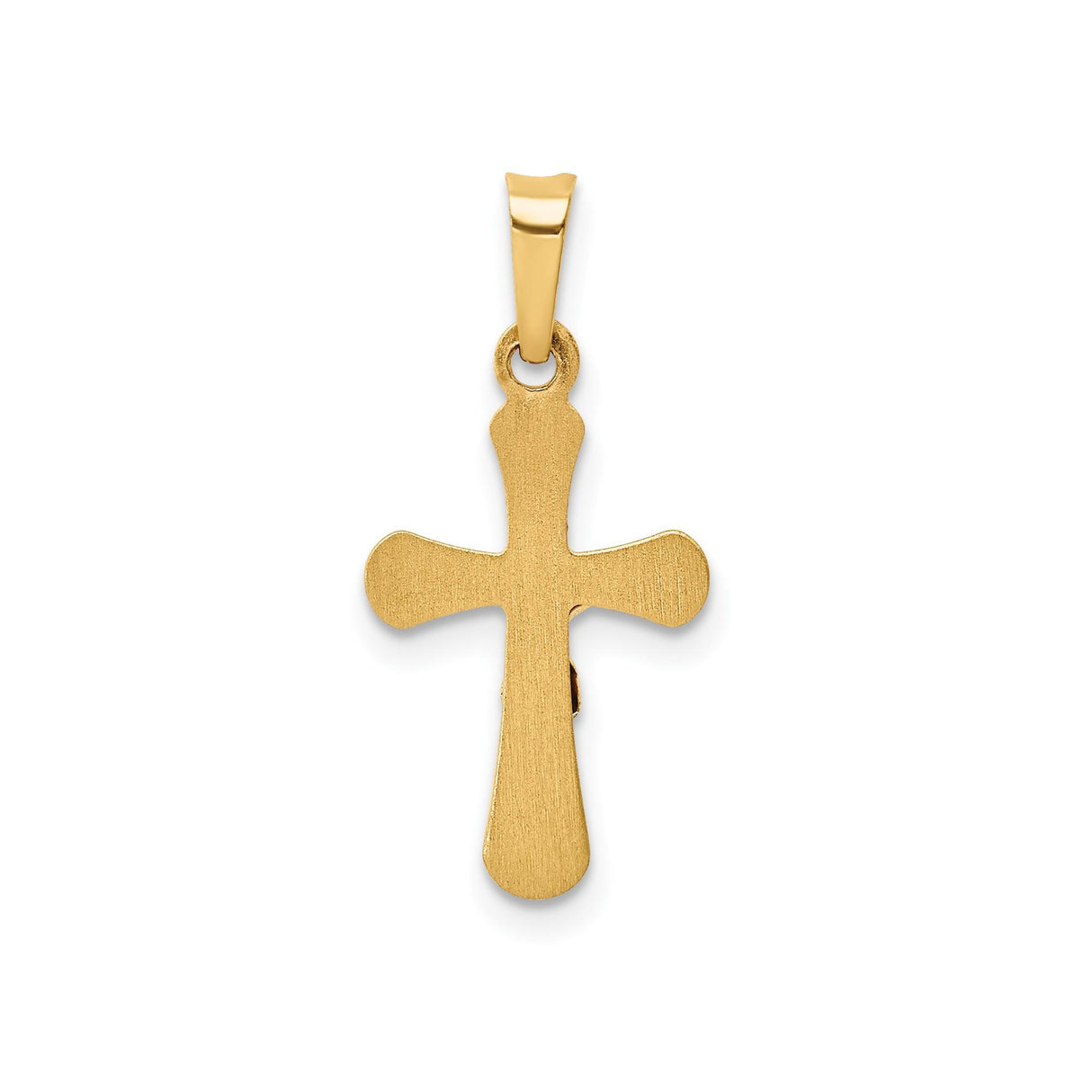 14k Multi-Tone Gold Crucifix Pendant with INRI Jesus Figure, Catholic Christian Cross Charm