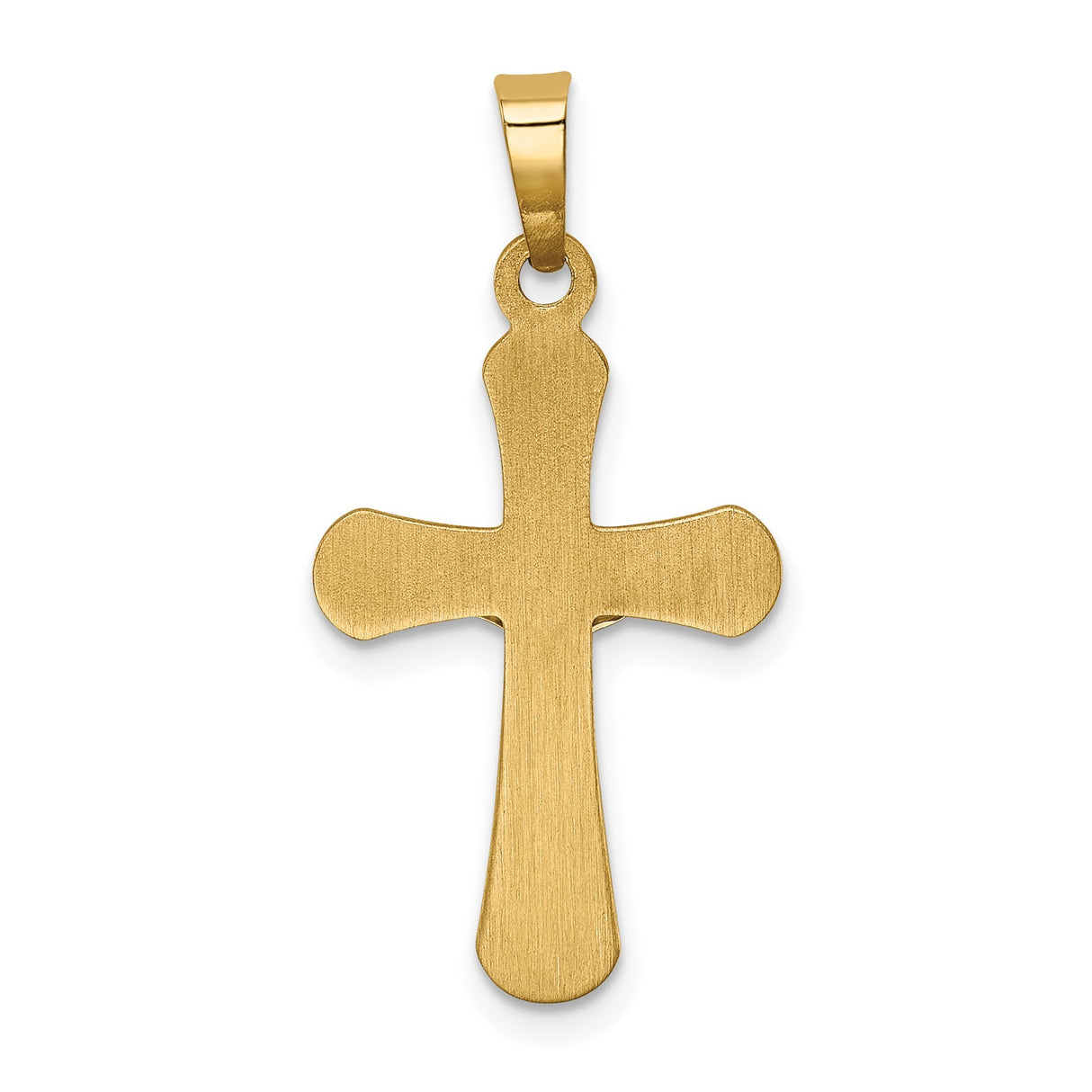 14k Two-Tone Gold Crucifix Pendant with Polished Cross and White Gold Jesus Figure