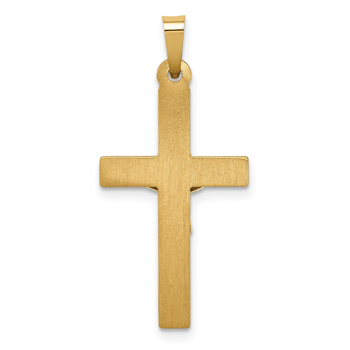 14k Multi-Tone Gold Crucifix Cross Pendant with INRI Plaque for Men and Women