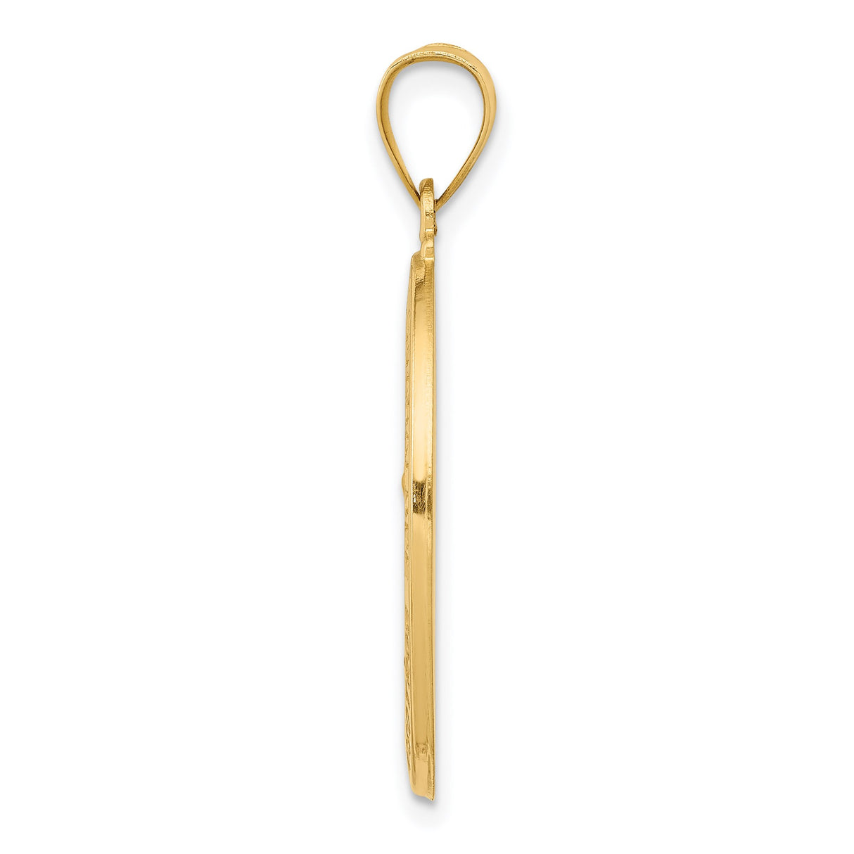 14k Yellow Gold Our Lady of Guadalupe Pendant, Oval Catholic Medal with Ruega Por Nosotros Text