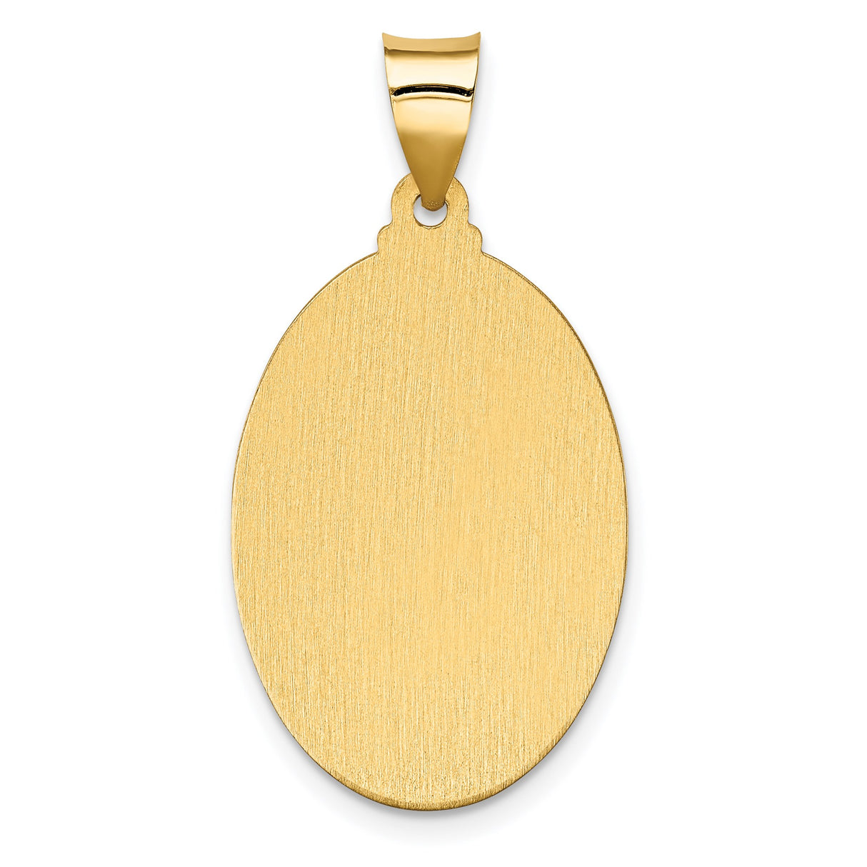 14k Yellow Gold Our Lady of Guadalupe Pendant, Oval Catholic Medal with Ruega Por Nosotros Text