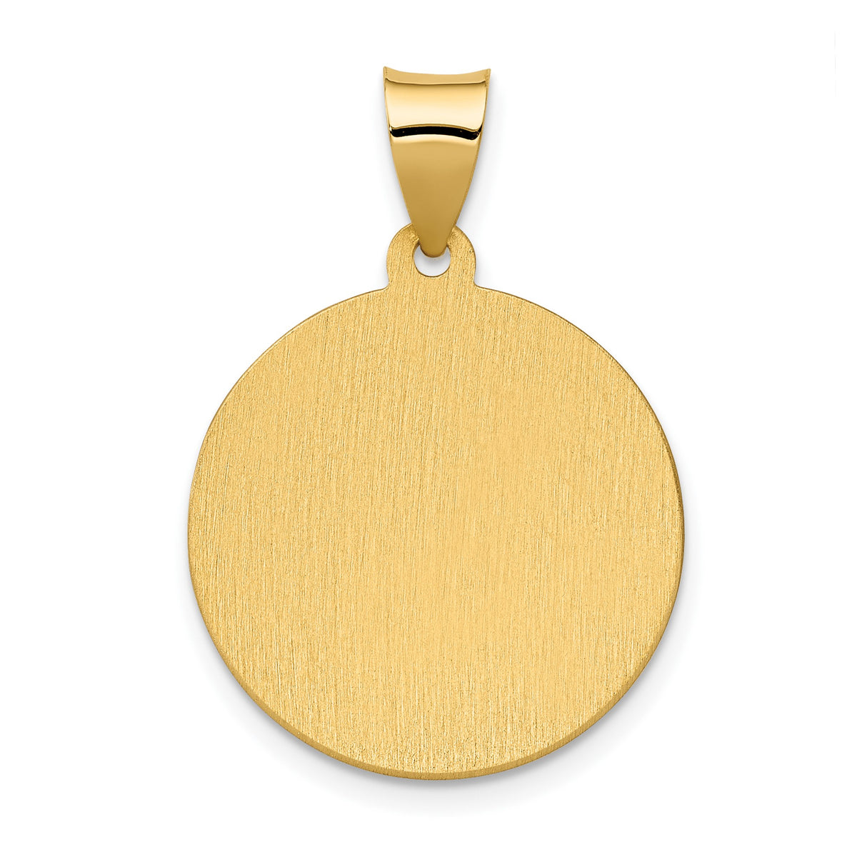 14k Yellow Gold Saint Agatha Pendant, Round Catholic Medal with Inscription for Women