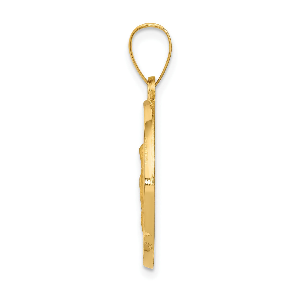 14k Yellow Gold Saint Anne Pendant, Spanish Santa Ana Medal, Catholic Jewelry for Women