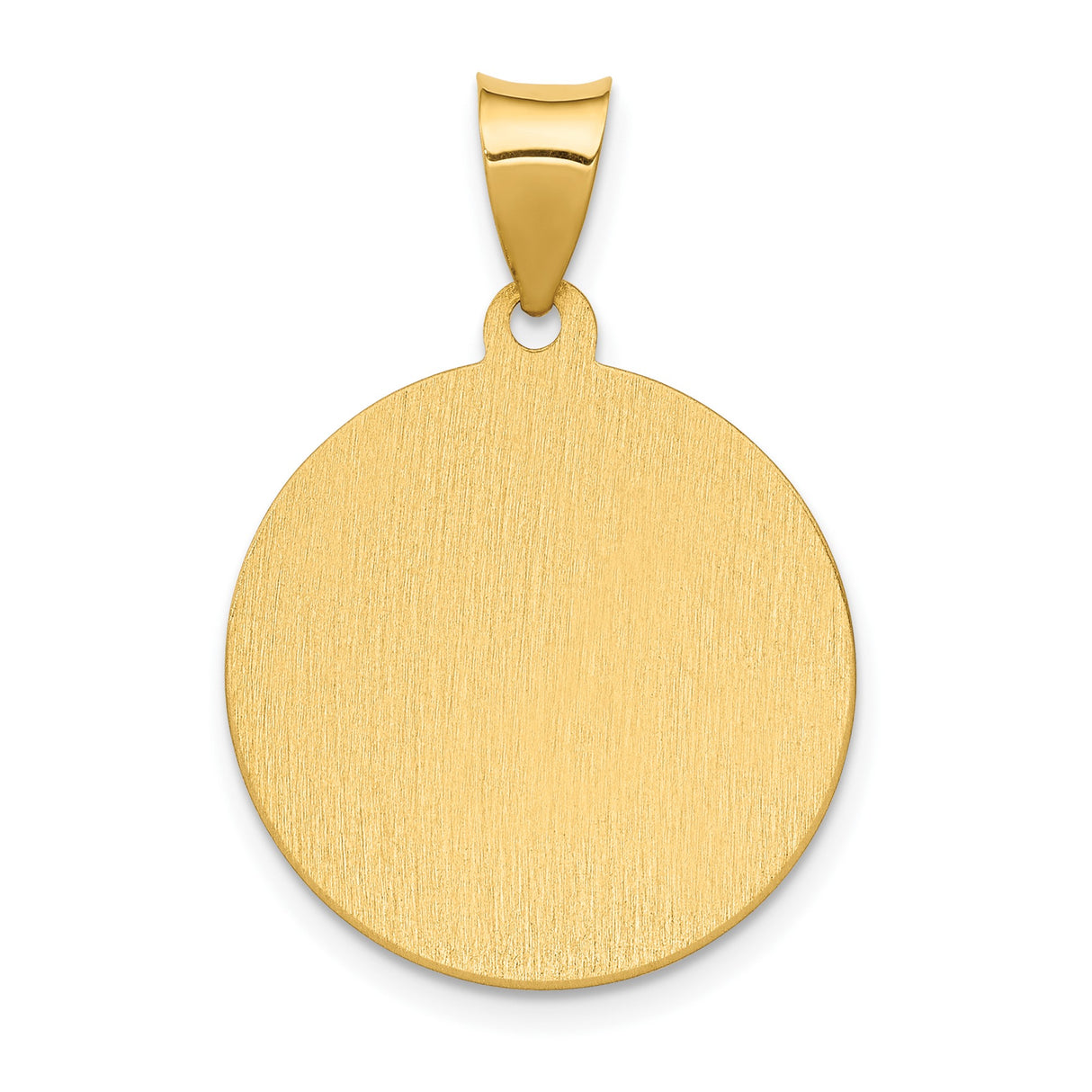 14k Yellow Gold Saint Anthony Medallion Pendant with Baby Jesus Relief and Spanish Inscription