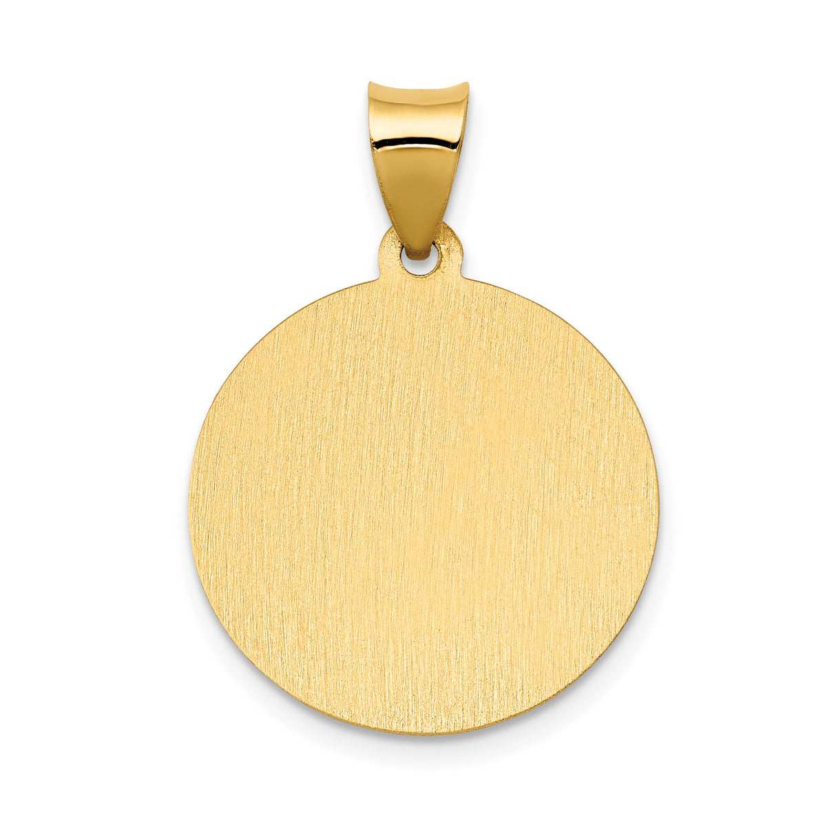 14k Yellow Gold Saint Catherine Pendant Medal with Halo and Book Engraving