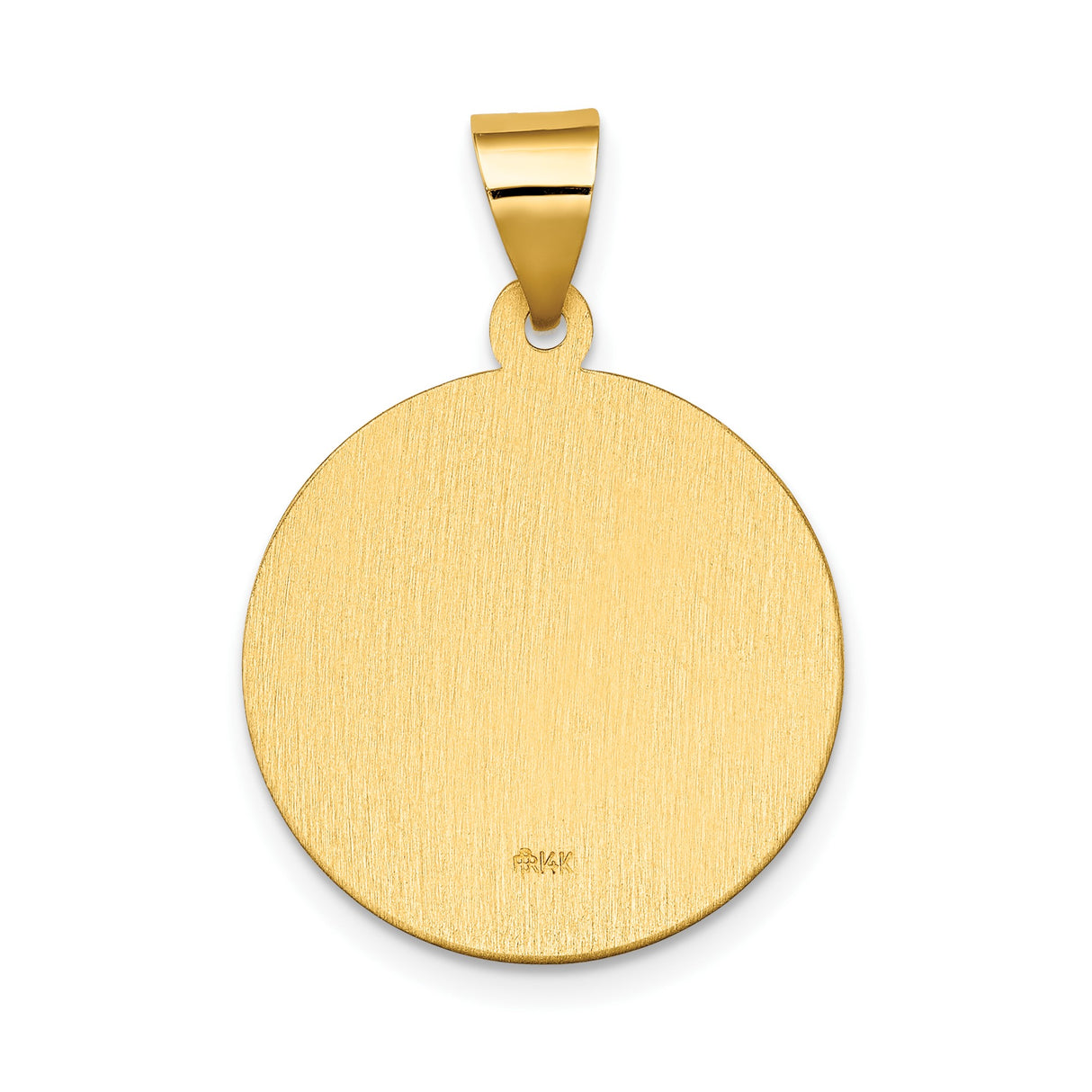 14k Yellow Gold Saint Daniel Medal Pendant, Religious Charm with Pray For Us Inscription