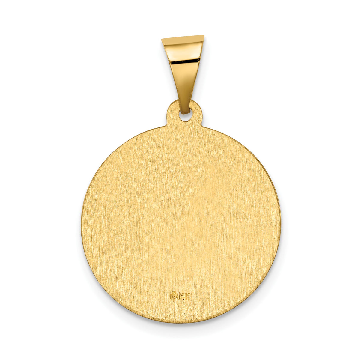 14k Yellow Gold Saint Gabriel Pendant with Shield and Staff, Catholic Archangel Medal