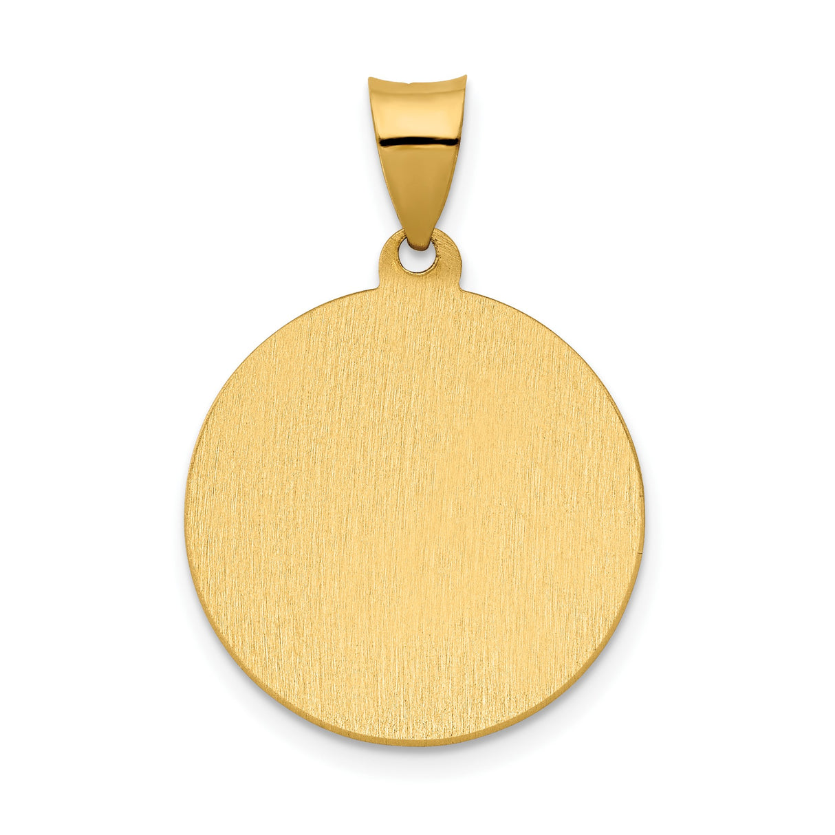 14k Yellow Gold Saint Rocco Pendant with Staff and Dog, Catholic Medal Charm