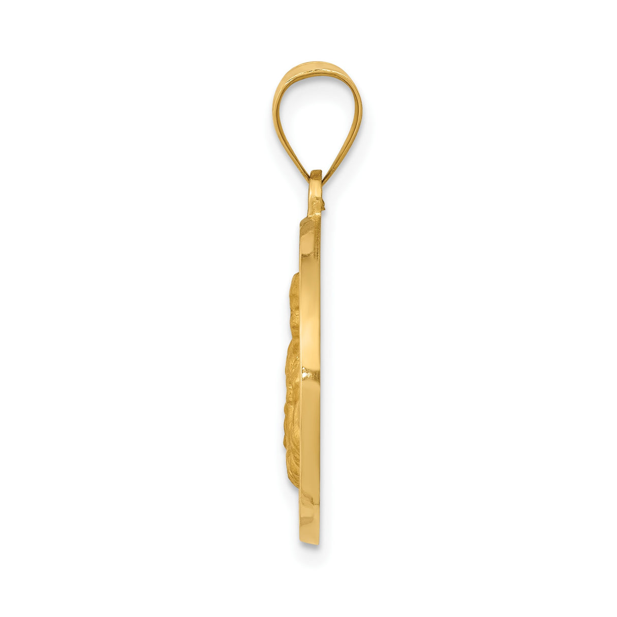 14k Yellow Gold Saint Thomas More Pendant, Catholic Religious Medal with Pray for Us Engraving