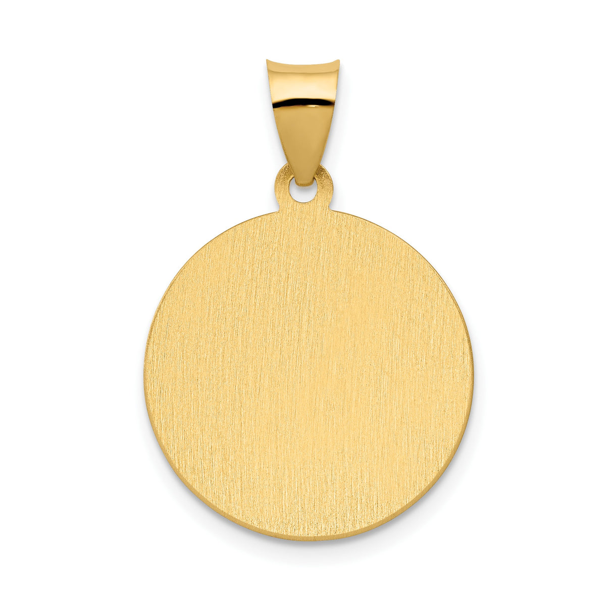 14k Yellow Gold Saint Vincent Medal Pendant, Religious Charm with Pray for Us Inscription