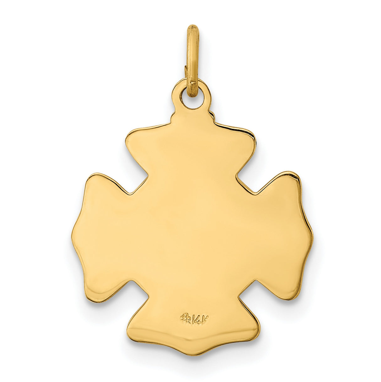 14k Yellow Gold Saint Florian Firefighter Pendant with Maltese Cross and Religious Symbols