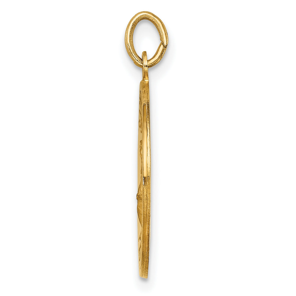 14k Yellow Gold Saint Florian Medal Pendant with Protect Us Inscription for Men or Women