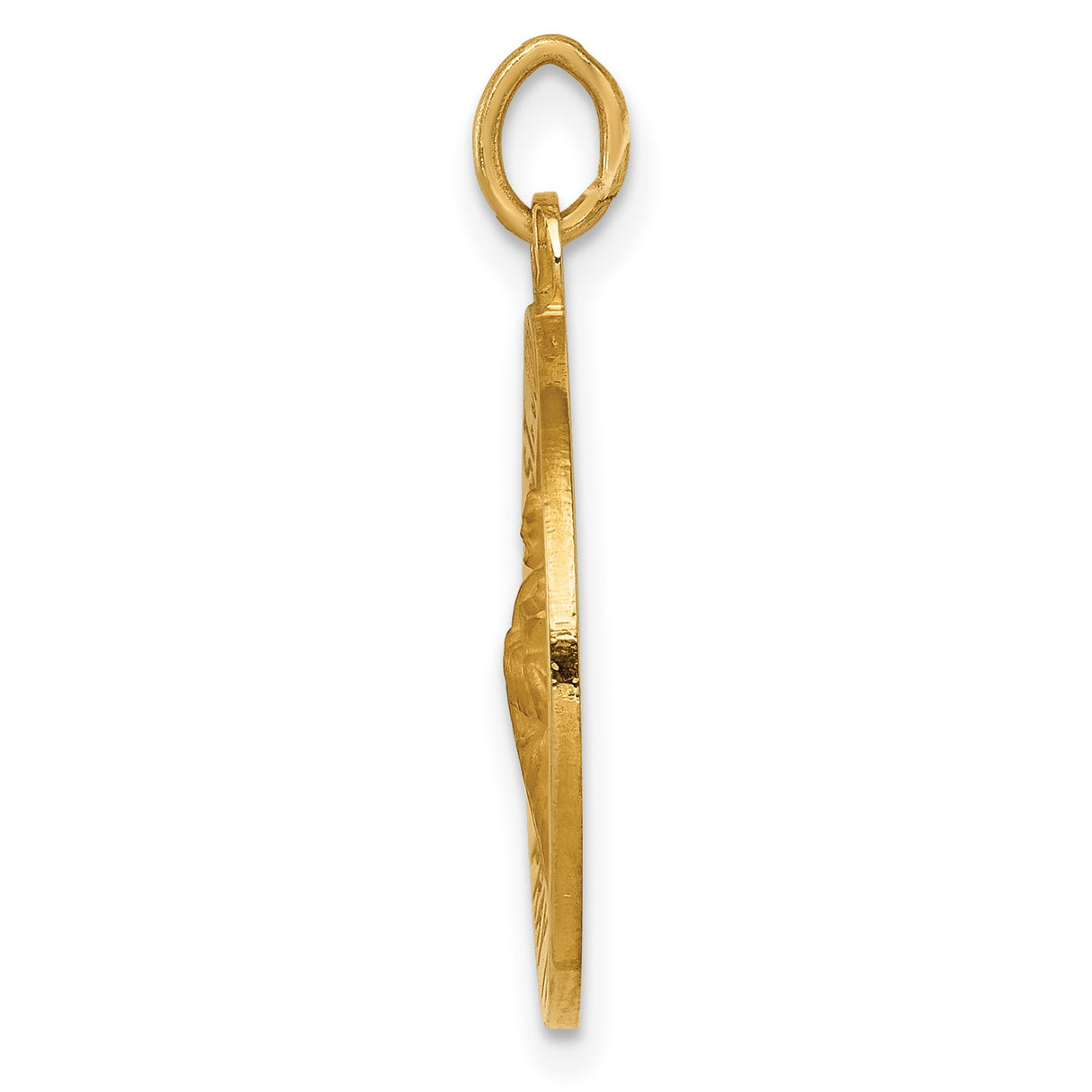 14k Yellow Gold Saint Jude Thaddeus Pendant with Halo Design and Pray for Us Inscription