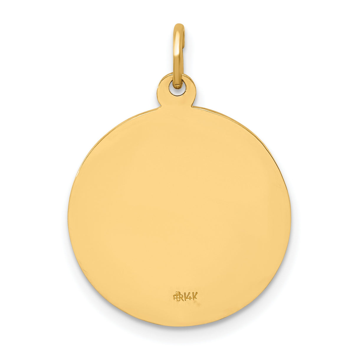 14k Yellow Gold Saint Jude Thaddeus Pendant with Halo Design and Pray for Us Inscription