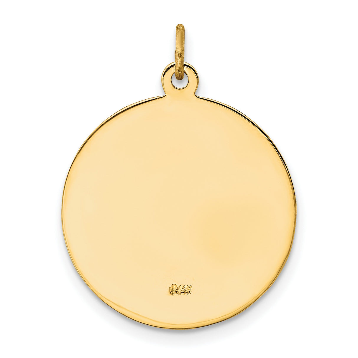 14k Yellow Gold Saint Michael Pendant, High-Relief Archangel Medal with Pray for Us Inscription