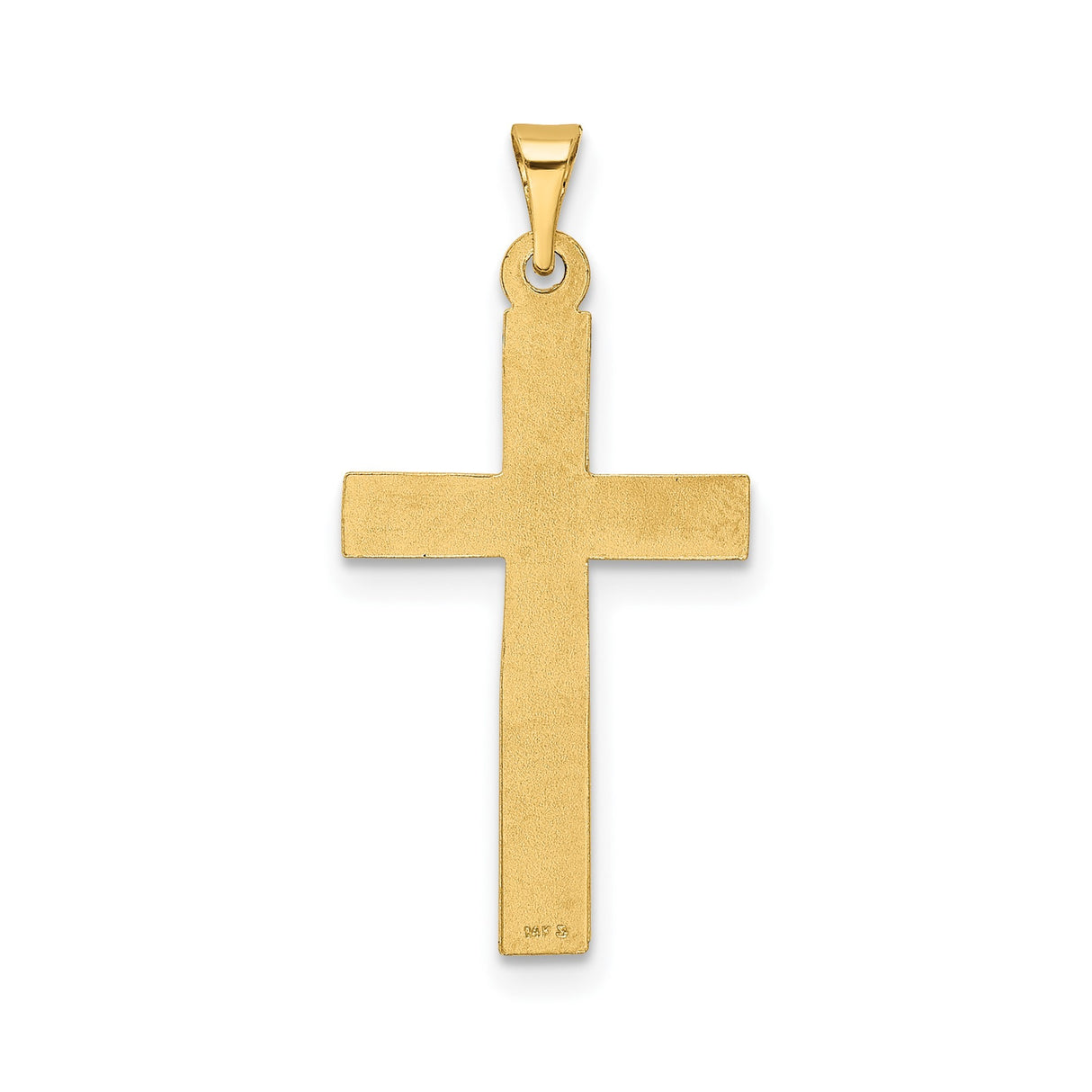 14k Yellow Gold Cross Pendant with Radiant Sunburst Design, Christian Faith Jewelry