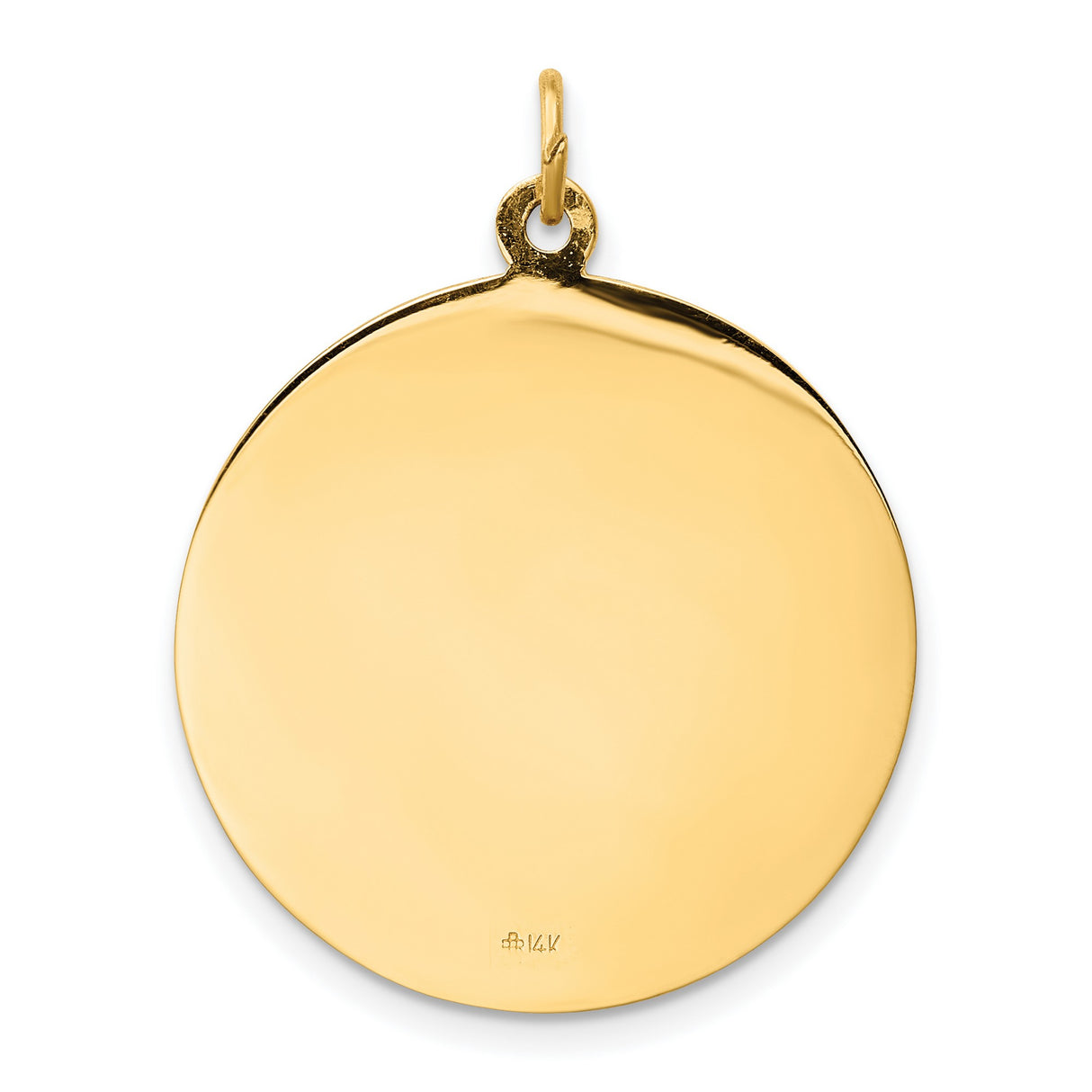 14k Yellow Gold Saint Michael Pendant Featuring Archangel Slaying Dragon, Pray For Us Engraving