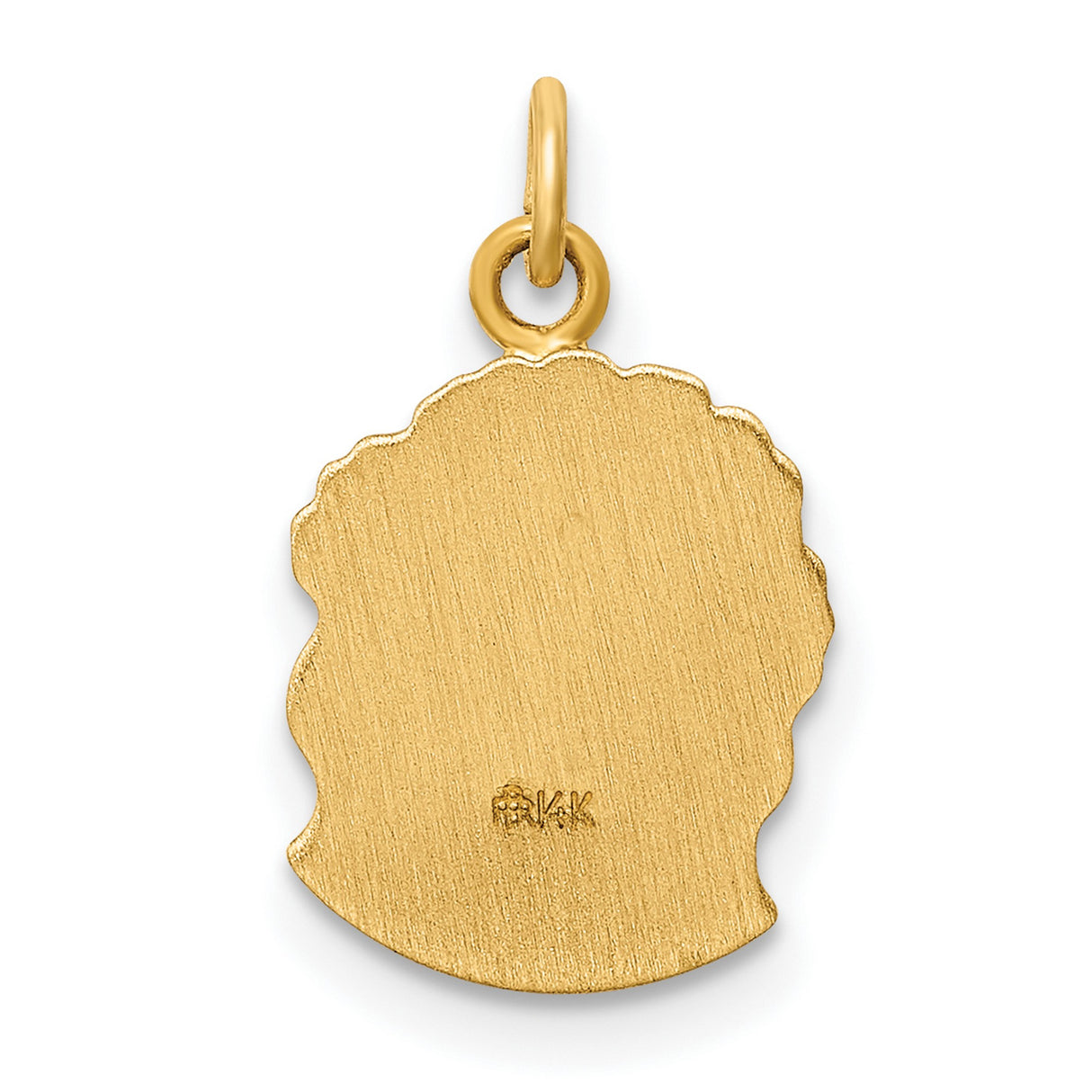 14k Yellow Gold Jesus Head Pendant with Crown of Thorns, Religious Charm for Men and Women