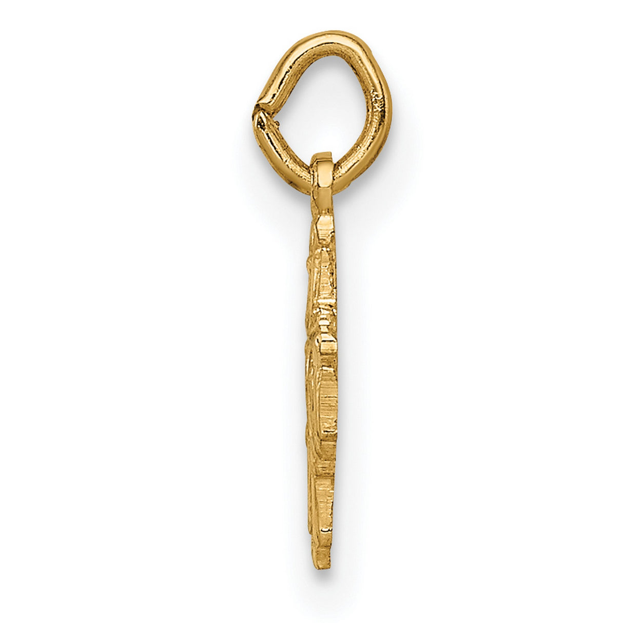 14k Yellow Gold Four-Way Cross Pendant with Sacred Heart, St Joseph, St Christopher, Miraculous Medal