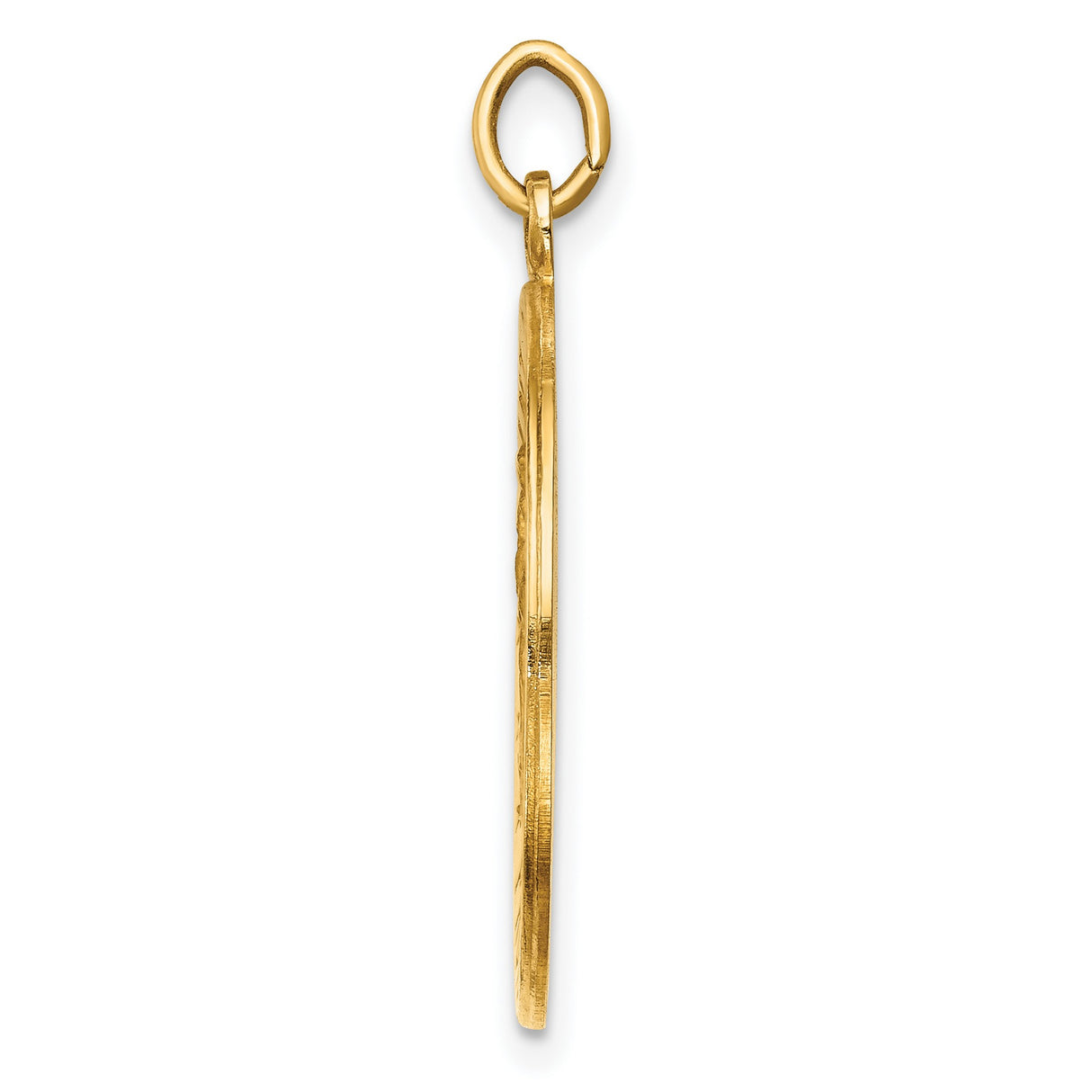 14k Yellow Gold Saint Christopher Medal Pendant, Polished Round Religious Charm for Men