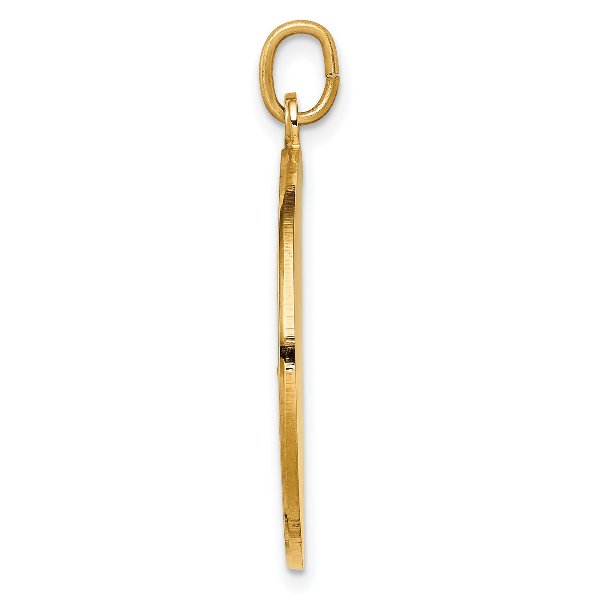 14k Yellow Gold Saint Christopher Round Medal Pendant, Mirror Polish, Travel Protection Charm