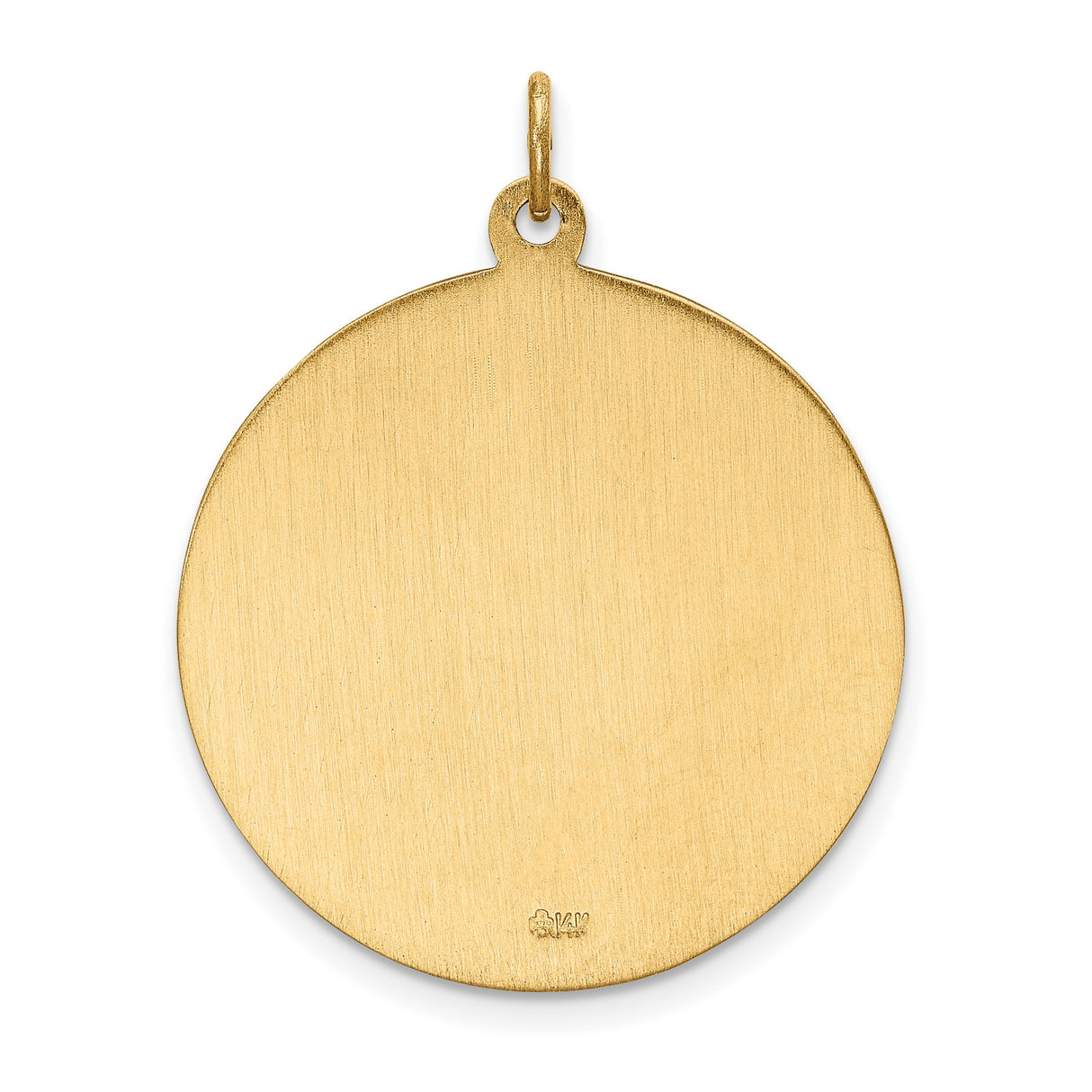 14k Yellow Gold Saint Christopher Round Medal Pendant, Mirror Polish, Travel Protection Charm