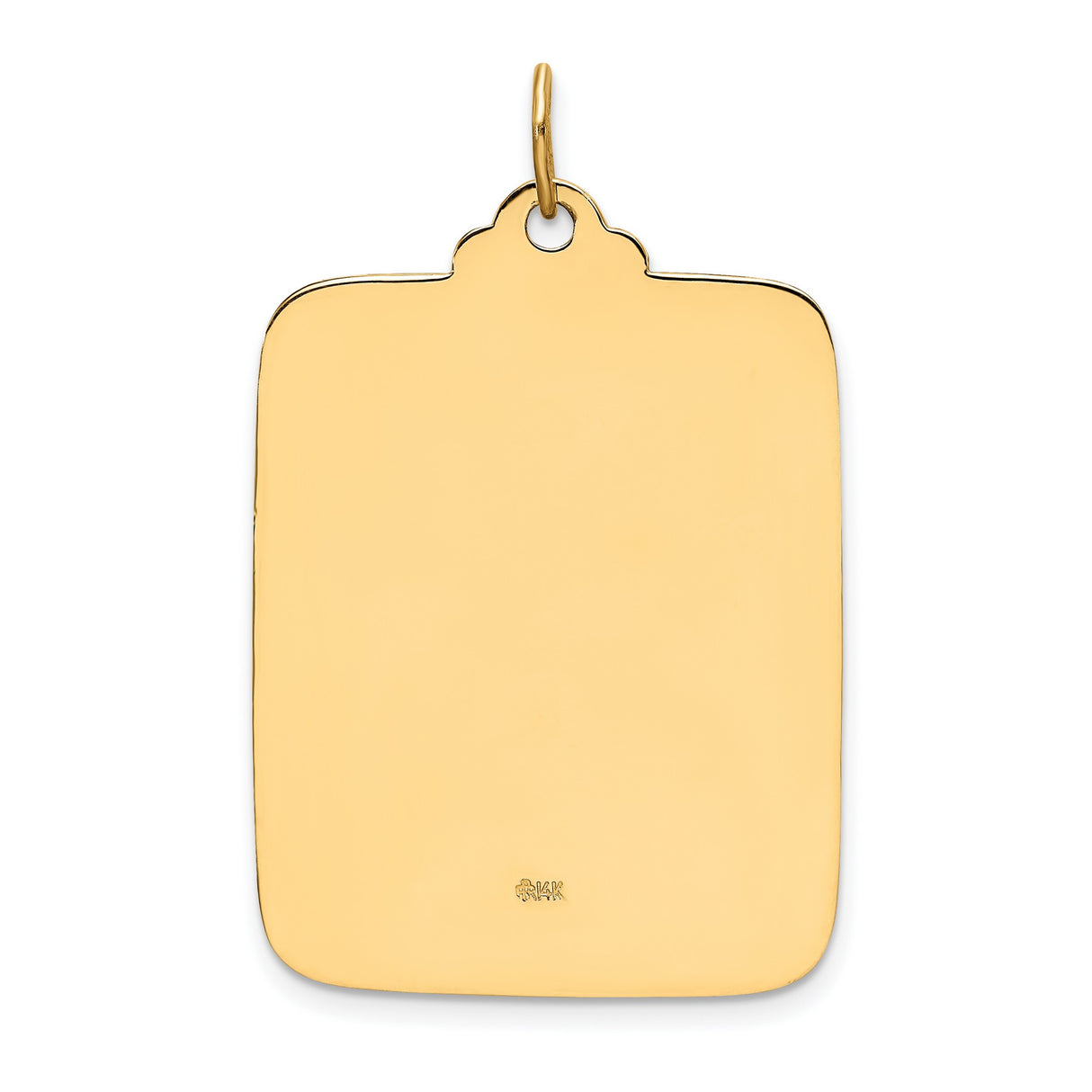 14k Yellow Gold Saint Christopher Rectangular Medal Pendant, Travel Protection Charm