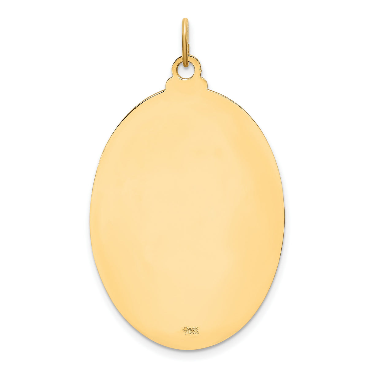14k Yellow Gold Saint Christopher Medal Pendant with Raised Relief Oval Design
