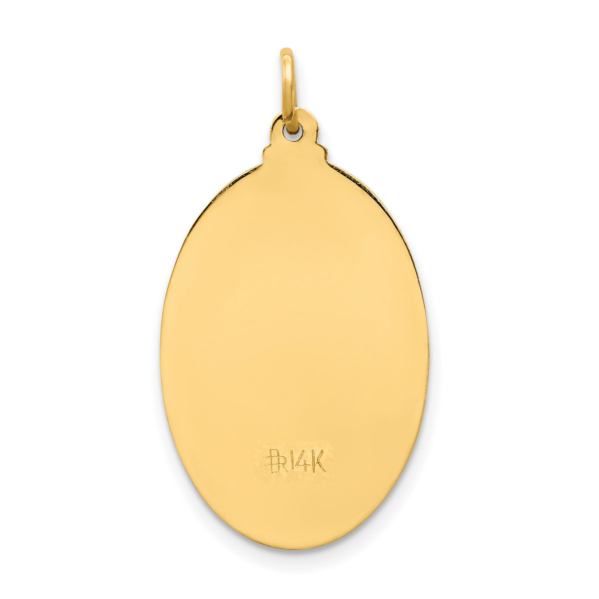 14k Yellow Gold Saint Christopher Oval Medallion Pendant, Religious Travel Protection Charm