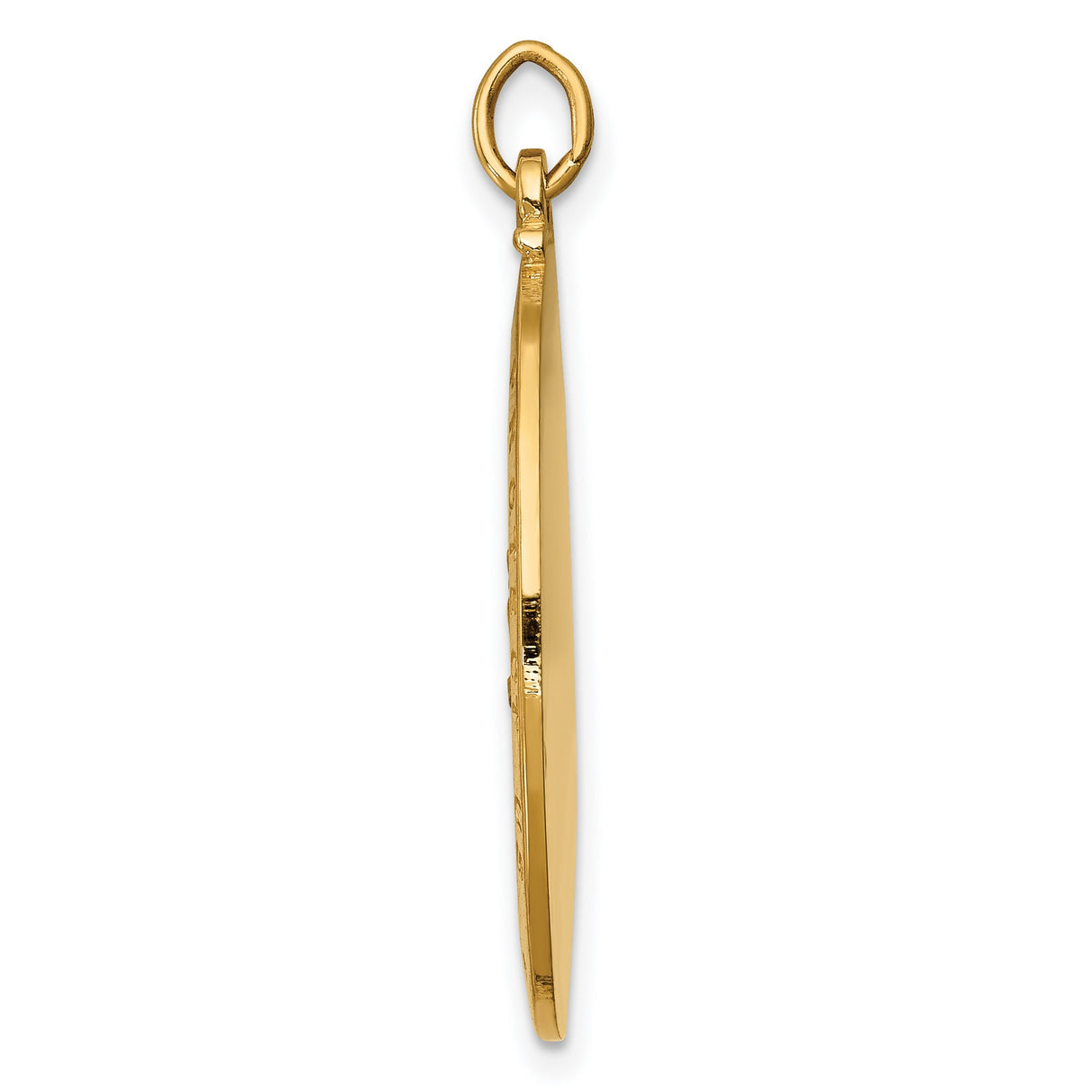 14k Yellow Gold Saint Christopher Oval Medallion Pendant, Catholic Travel Protection Charm