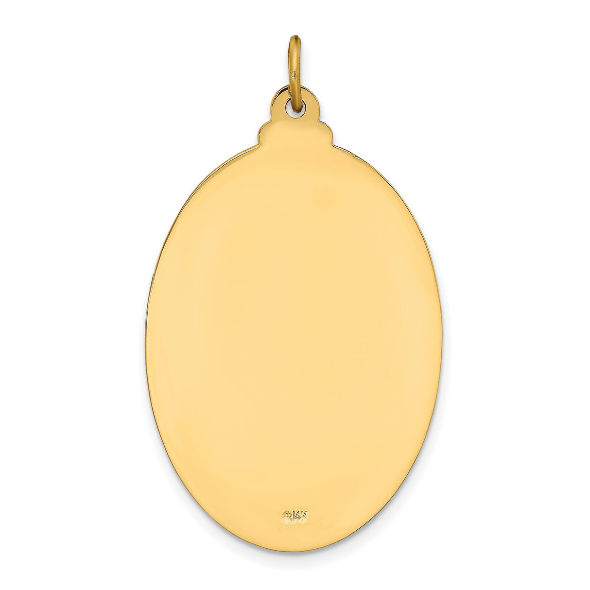 14k Yellow Gold Saint Christopher Oval Pendant with Halo Frame Religious Medal Charm