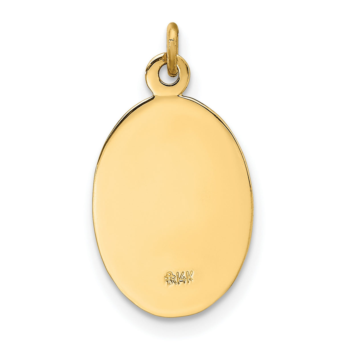 14k Yellow Gold Saint Christopher Oval Medal Pendant with Raised Image