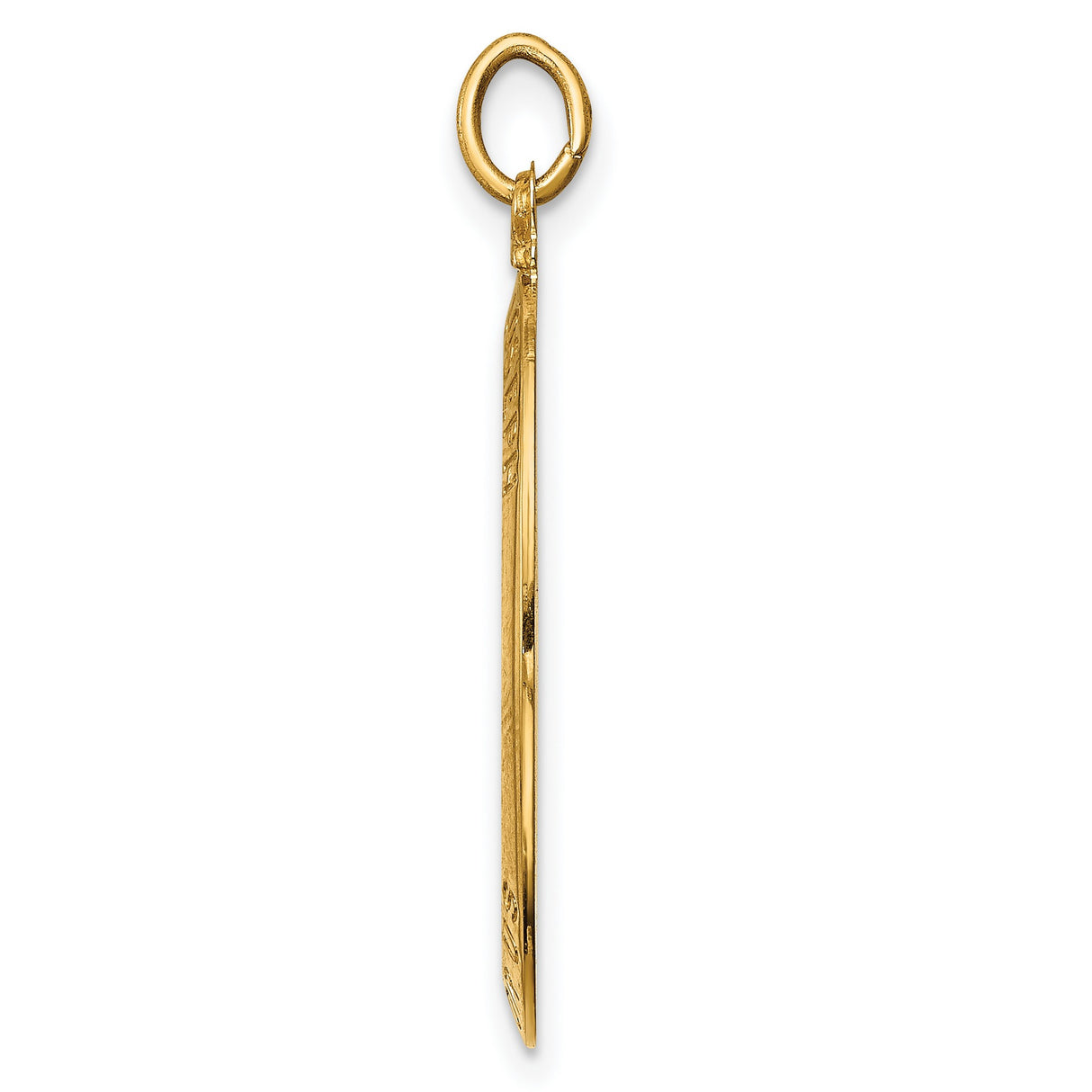 14k Yellow Gold Saint Joseph Oval Pendant with Pray for Us Inscription