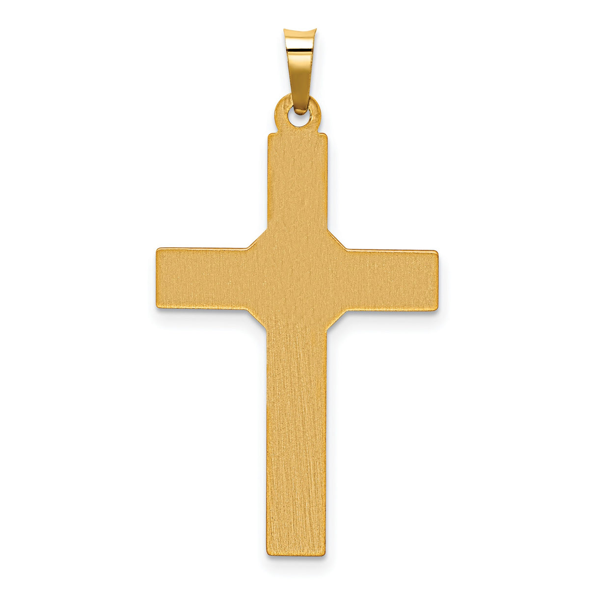 14k Yellow Gold Cross Pendant, Polished Textured Wrapped Design, Christian Religious Jewelry