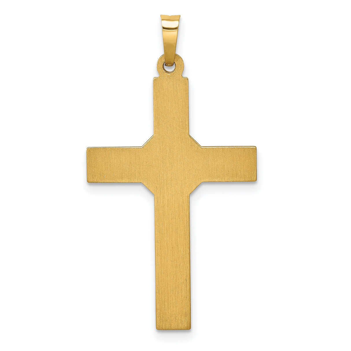 14k Multi-Tone Gold Cross Pendant with Textured Design and Polished Accents, Religious Jewelry