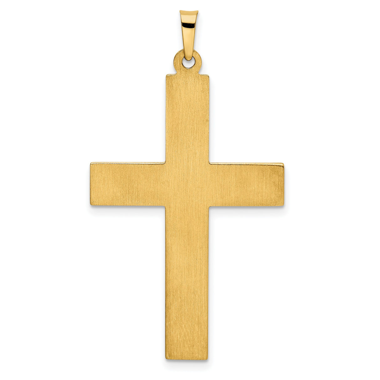 14k Yellow Gold Cross Pendant with Textured and Striped Detailing, Latin Christian Charm