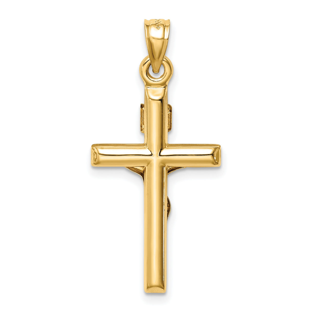 14k Multi-Tone Gold Crucifix Cross Pendant with Jesus INRI Catholic Religious Charm