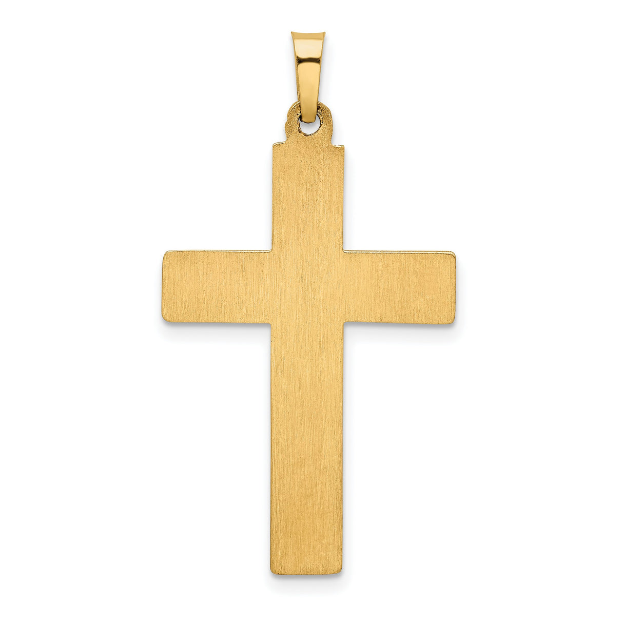 14k Two-Tone Gold Crucifix Pendant with Polished Latin Cross and INRI Detail