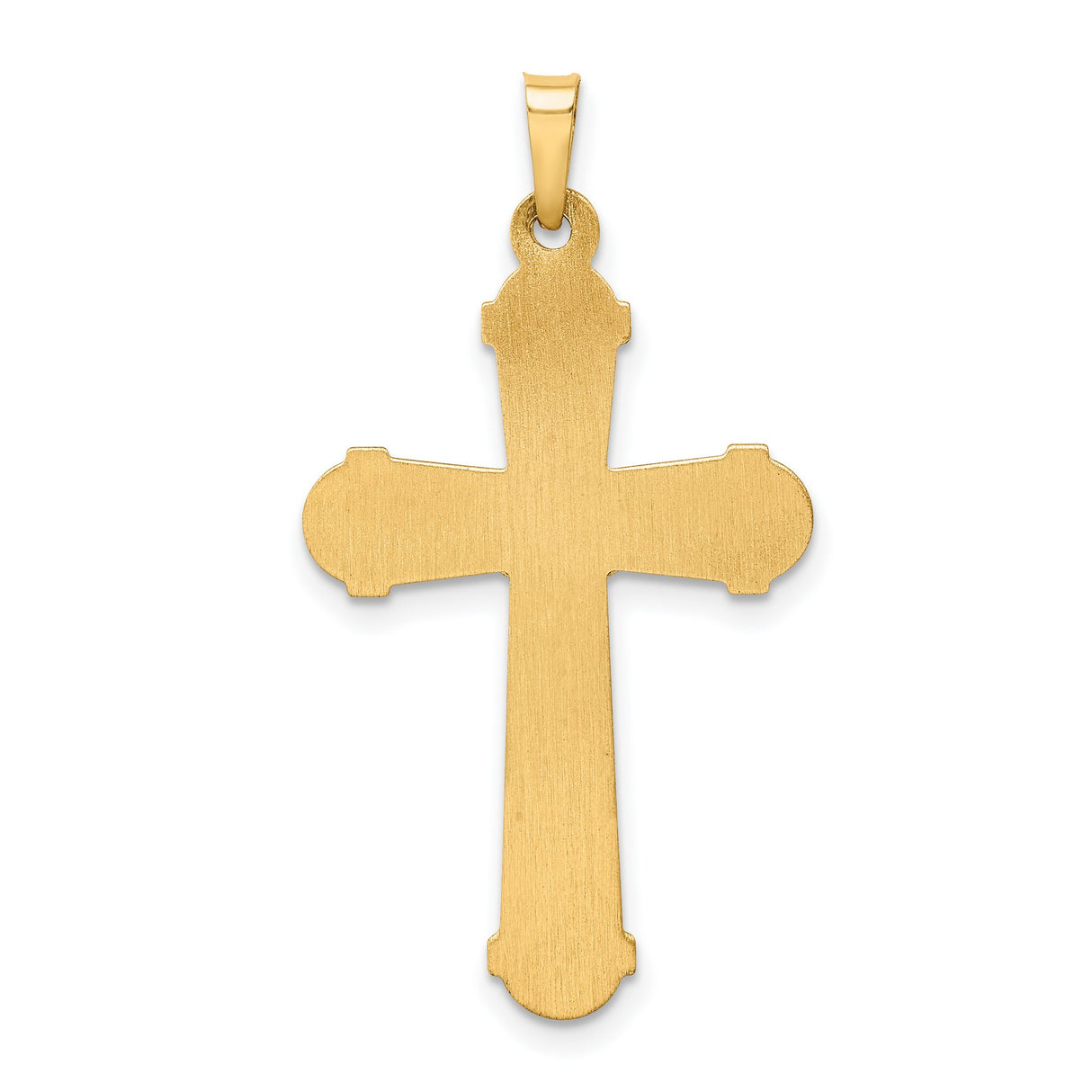 14k Multi-Tone Gold Chevron Crucifix Pendant with Draped Jesus Figure and Textured Detailing