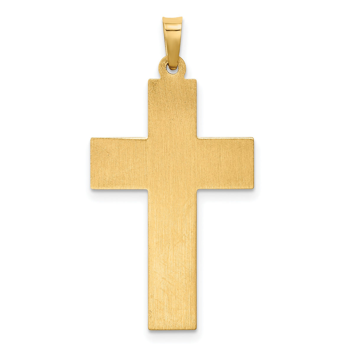 14k Multi-Tone Gold Crucifix Cross Pendant with Polished Rope Edge, Classic Religious Style